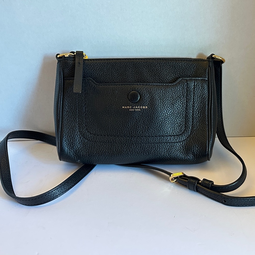 Marc Jacobs Black Pebbled Leather Crossbody Bag